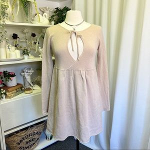 Twinnset Simona Barbieri Cream Cashmere Cutout Front Mini Dress